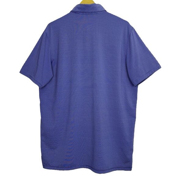 SR Golf Club Greyson Saranac Polo  Shirt Size L Blue Striped Short Sleeve Preppy - Picture 2 of 7